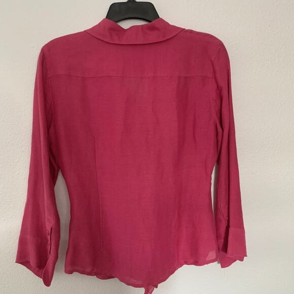 Nic + Zoe Pink Silk Linen Button Up Shirt - Picture 7 of 9